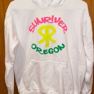 Hooded white sweatshirt